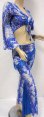 画像2: チョリ＆パンツ&ヒップスカーフセット☆スタイリッシュレース☆ホワイトブルー (2)