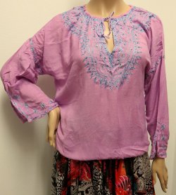 画像1: モロッコのバルーンチュニック☆ラベンダー✕スカイブルー☆