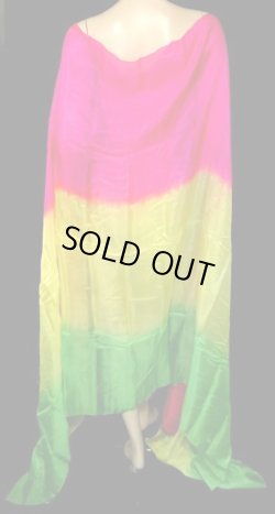 画像1: 5mm habotaiシルクベール☆トリコロール☆フューシャピンク✕イエロー✕グリーン☆