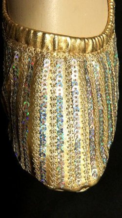 画像2: ブロダリーダンスシューズ☆ゴールド&シルバー☆