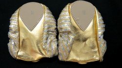 画像3: ブロダリーダンスシューズ☆ゴールド&シルバー☆