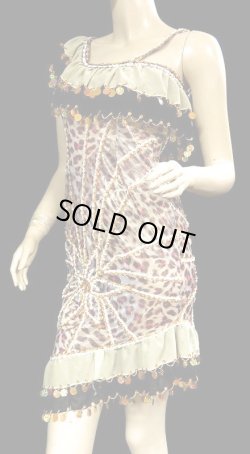 画像2: イスカンダラーニ（アレキサンドリア）ドレス☆クリームブラックフリル/レッドレオパードフラワー☆