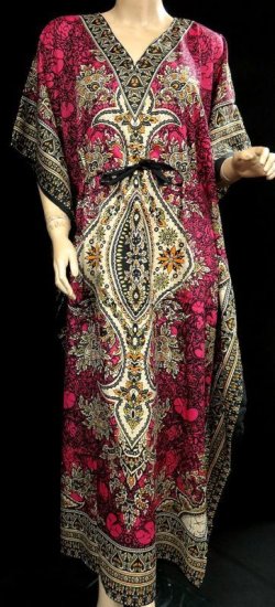 画像1: プリントカバードレス☆ピンクアラビアンアラベスク☆