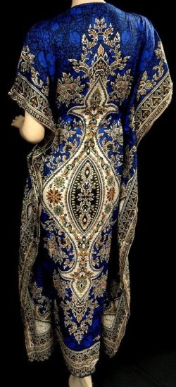 画像3: プリントカバードレス☆ブルーアラビアンアラベスク☆