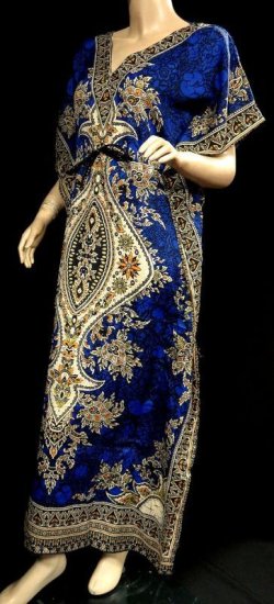画像2: プリントカバードレス☆ブルーアラビアンアラベスク☆