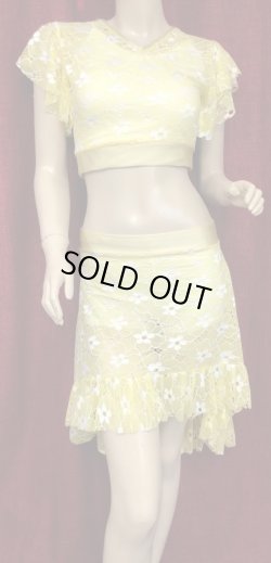 画像1: Amira Jamila オリジナル☆レッスンウェア*cream yellow lace  *