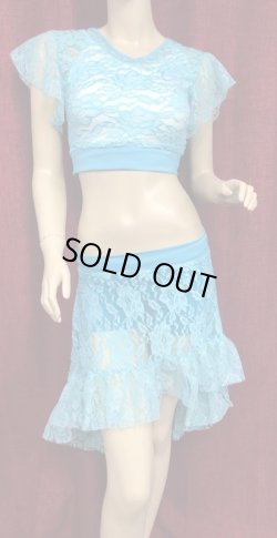 画像1: Amira Jamila オリジナル☆レッスンウェア*aqua blue lace  *