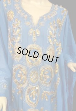 画像2: エジプト製トラディショナルハリジドレス☆turquoise ☆