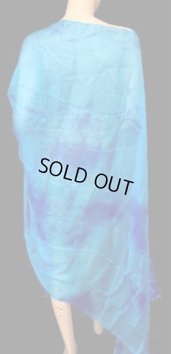 画像1: 5mm habotaiシルクベール☆タイダイ（ムラ染め）☆ブルーXスカイブルー☆https://admin37.ocnk.net/admin/index.php?go=product-edit&id=5269#memo_form