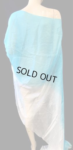 画像1: 5mm habotai100%シルクベール☆スカイブルーXオワイト☆