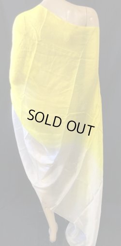 画像1: 5mm habotai100%シルクベール☆イエローXオワイト☆