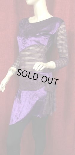 画像2: 	Amira Jamila オリジナル☆ ベロアドレス＆ヒップスカーフセット☆パープル☆