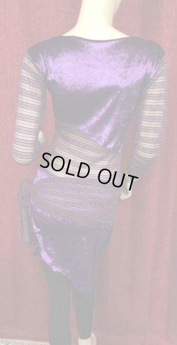 画像3: 	Amira Jamila オリジナル☆ ベロアドレス＆ヒップスカーフセット☆パープル☆