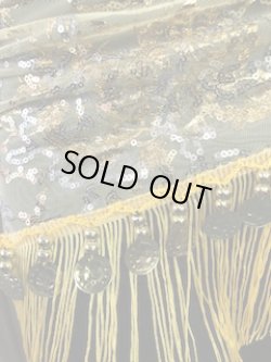 画像3: メッシュスパンコールブロダリーフリンジスカーフ☆ イエロー ☆