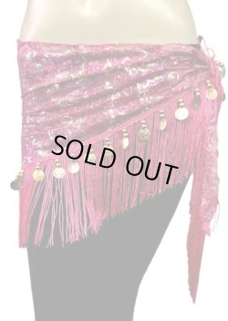 画像1: メッシュスパンコールブロダリーフリンジスカーフ☆ ピンク☆