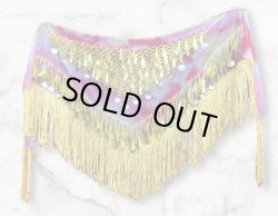 画像2: タイダイフリンジドロップコインヒップスカーフ☆イエロー☆