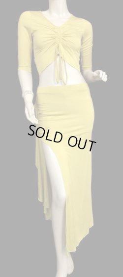 画像1: シンプルストレッチチョリ＆スカートセット☆マスタード☆