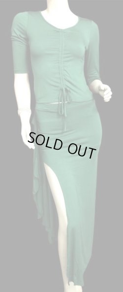 画像2: シンプルストレッチチョリ＆スカートセット☆グリーン☆