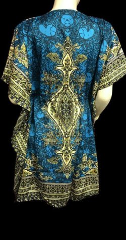 画像3: プリントハーフカバードレス☆ ターコイズアラベスク☆