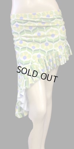 画像1: Amira Jamila オリジナル☆ストレッチフリルヒップスカーフ*retro yellow flower *