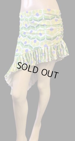 画像3: Amira Jamila オリジナル☆ストレッチフリルヒップスカーフ*retro yellow flower *