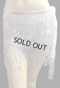 画像1: シャラシャラスパンコールヒップスカーフ☆silver ☆