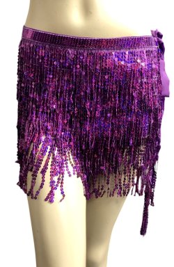 画像1: シャラシャラスパンコールヒップスカーフ☆purple☆