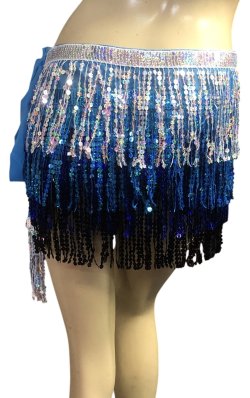 画像2: シャラシャラスパンコールヒップスカーフ☆silver/turquoise /blue/black☆