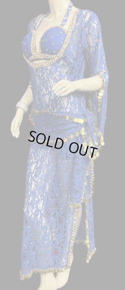画像2: エジプト製ロマンティックレースサイーディ/ バラディドレス ☆ Royal blue ☆