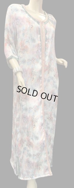 画像2: モロッコのガラベーヤ☆tie-dye purple x blue x orange ☆前開きタイプ☆フロントオープン