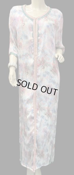 画像1: モロッコのガラベーヤ☆tie-dye purple x blue x orange ☆前開きタイプ☆フロントオープン