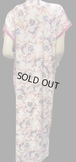 画像3: モロッコのガラベーヤ☆purple white flower☆前開きタイプ☆フロントオープン