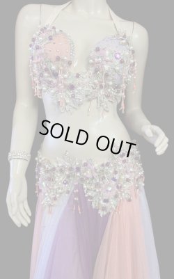 画像2: エジプトAmrオリエンタルコスチューム☆Sherbet salmon pink purple ☆