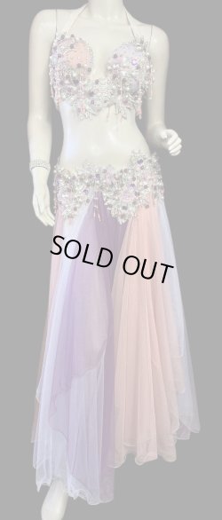 画像1: エジプトAmrオリエンタルコスチューム☆Sherbet salmon pink purple ☆