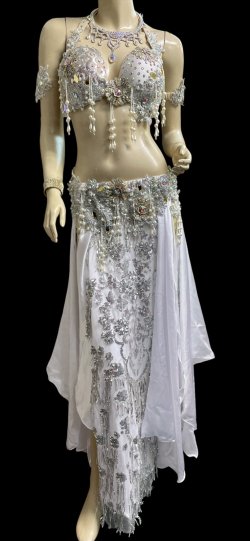画像1: エジプトAmrオリエンタルコスチューム☆lacy Cristal white ☆