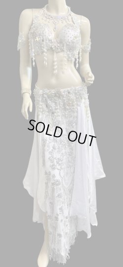 画像2: エジプトAmrオリエンタルコスチューム☆lacy Cristal white ☆