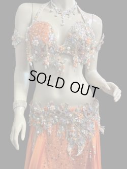 画像3: エジプトAmrオリエンタルコスチューム☆Elegant orange  coral ☆