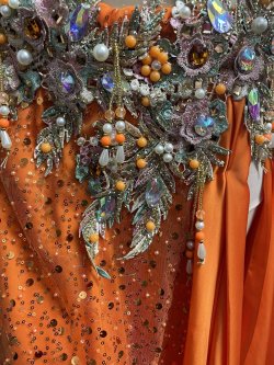 画像5: エジプトAmrオリエンタルコスチューム☆Elegant orange  coral ☆