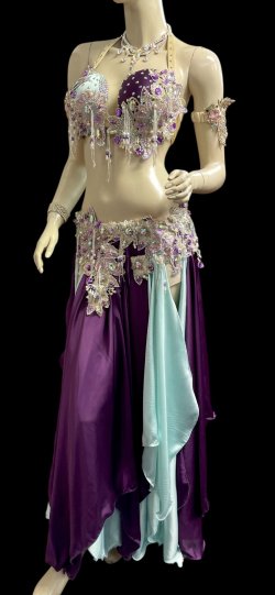 画像4: エジプトAmrオリエンタルコスチューム☆Mintgreen purple celebration ☆