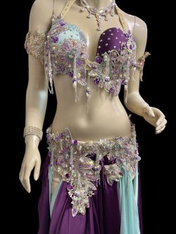 画像3: エジプトAmrオリエンタルコスチューム☆Mintgreen purple celebration ☆