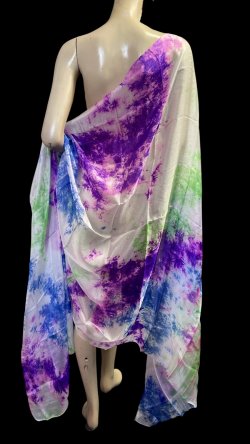 画像1: 5mm habotaiシルクベール☆タイダイ（ムラ染め）☆Blue X purple X green ☆