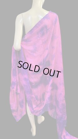 画像1: 5mm habotaiシルクベール☆タイダイ（ムラ染め）☆Fuchsia pink X purple ☆