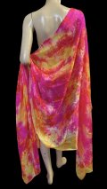 5mm habotaiシルクベール☆タイダイ（ムラ染め）☆Fuchsia X orange X  yellow ☆