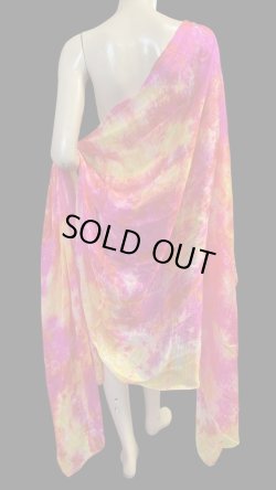 画像1: 5mm habotaiシルクベール☆タイダイ（ムラ染め）☆Fuchsia X orange X  yellow ☆