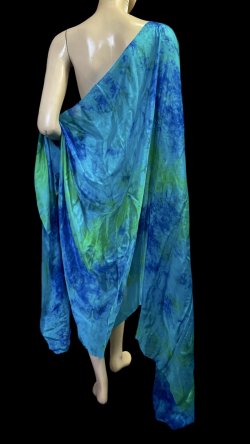 画像1: 5mm habotaiシルクベール☆タイダイ（ムラ染め）☆blue X turquoise X green ☆