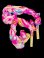 画像1: シルクファンベール（２本セット）/タイダイ☆Fuchsia & turquoise & yellow ☆ (1)