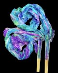 シルクファンベール（２本セット）/タイダイ☆Purple & turquoise & green ☆
