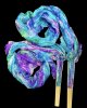 シルクファンベール（２本セット）/タイダイ☆Purple & turquoise & green ☆