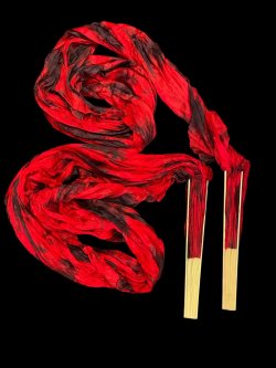 画像1: シルクファンベール（２本セット）/タイダイ☆Red &  black ☆