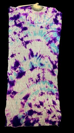 画像2: シルクファンベール（２本セット）/タイダイ☆Turquoise &purple☆